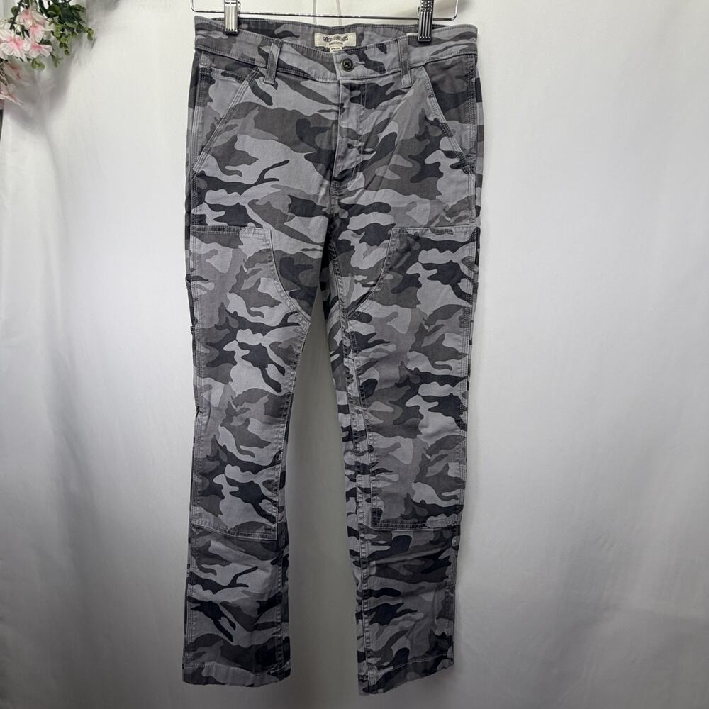 Goodthreads Cargo‎ Pants Mens 28x28 Gray Camouflage Stretch Canvas Skinny Leg